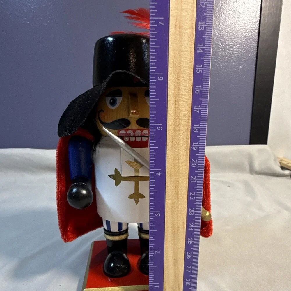 World Market 2013 Wooden Christmas Nutcracker Soldier Musketeer Sword Cape 7
